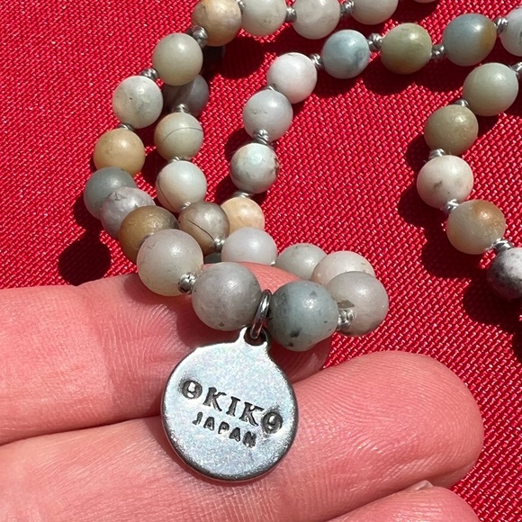 OKIKO Japan Gemstone 108 Mala Beads Necklace tassel hand knotted - Picture 3 of 8